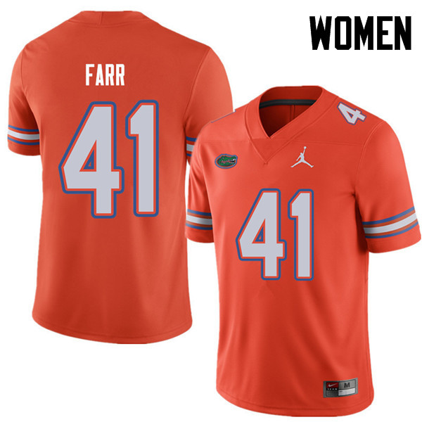 Jordan Brand Women #41 Ryan Farr Florida Gators College Football Jerseys Sale-Orange